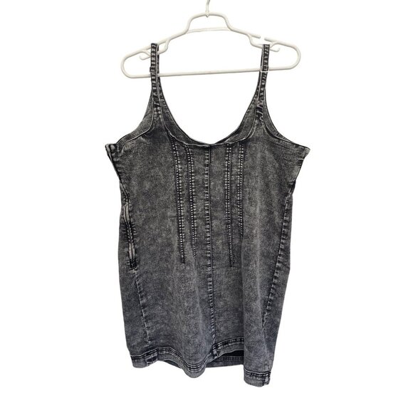 No Boundaries XX-Large (20) Acid Wash Black Sleeveless Tank Dress Stretch Cotton - Picture 5 of 7